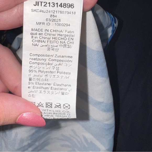 Tropical Blue Palm Tree Print Mini Dress - Picture 9 of 10